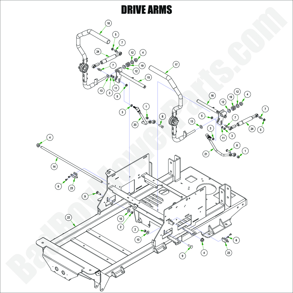 3340 - Bad Boy Mower Parts Lookup > 2024 > Maverick > Drive Arm Assembly